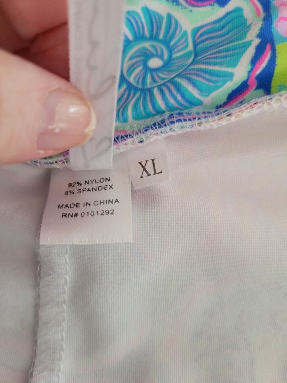 Lulu B Pink Blue Cha Cha Ruffled Skort Plus size 1X Block Print UPF 50 Beach - Picture 3 of 7